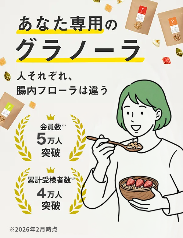 あなた専用のグラノーラ人それぞれ、腸内フローラは違う